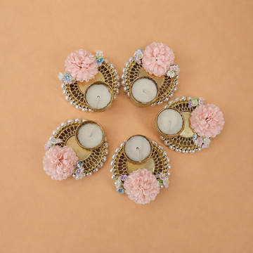 Floral Tea Light Set of 5