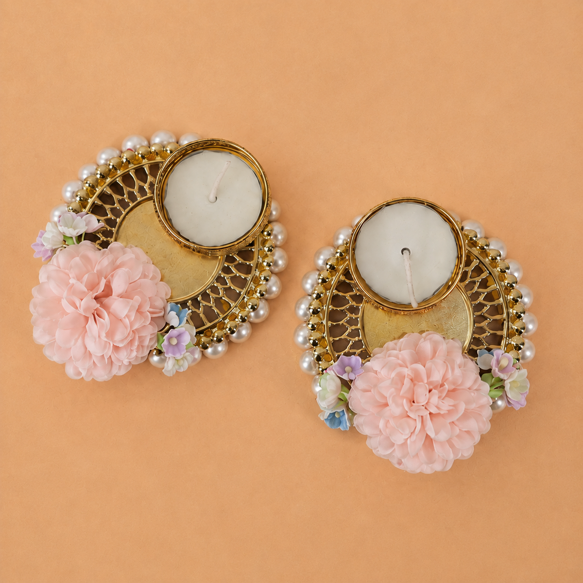 Floral Tea Light Set of 5