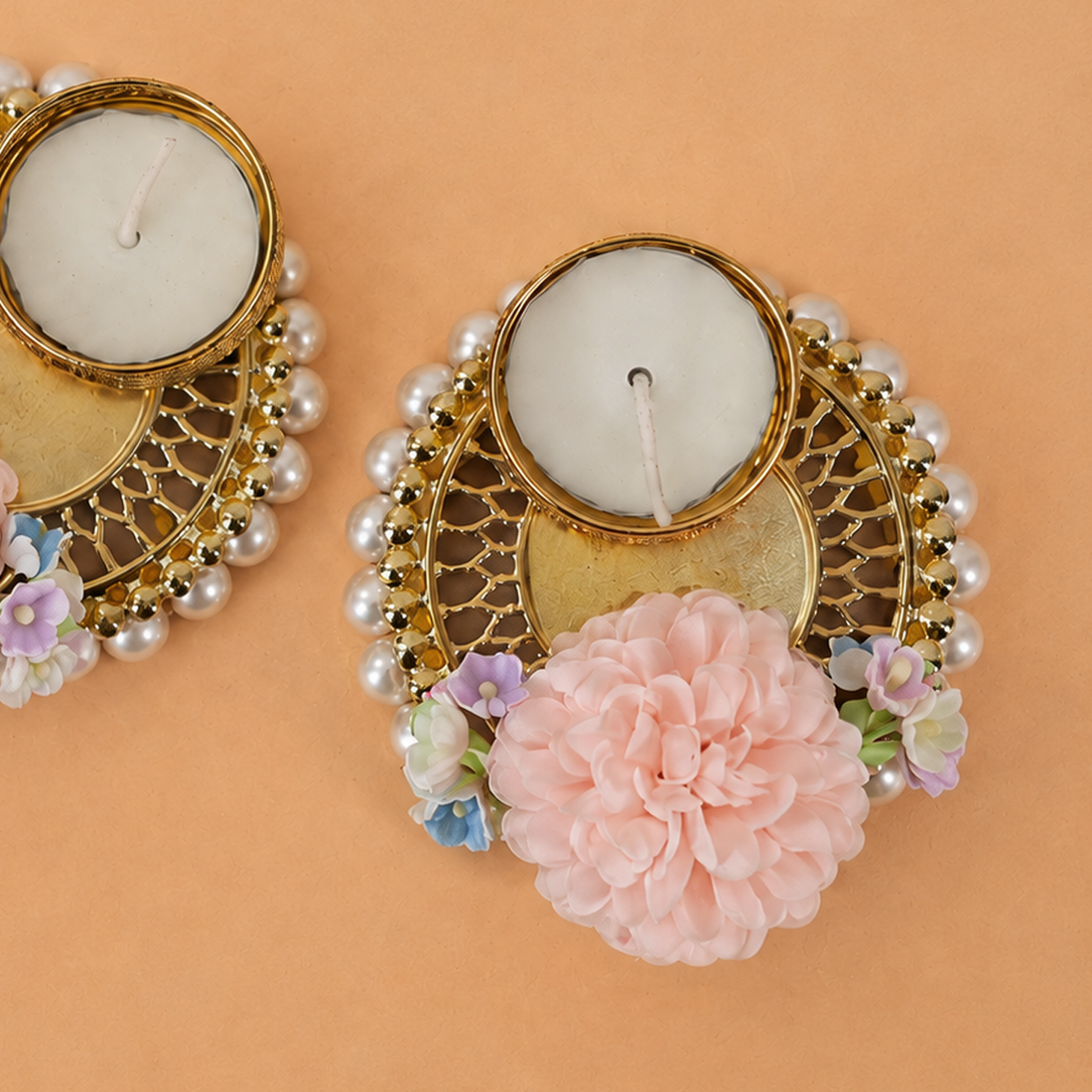 Floral Tea Light Set of 5