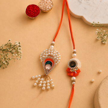 Peacock Feather Pair Rakhi