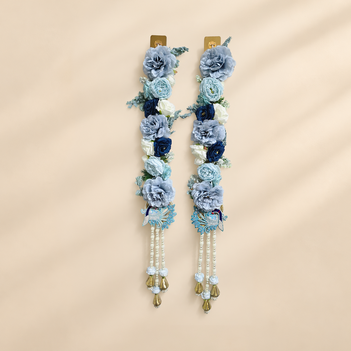 Blue Floral & Peacock  Long Hangings