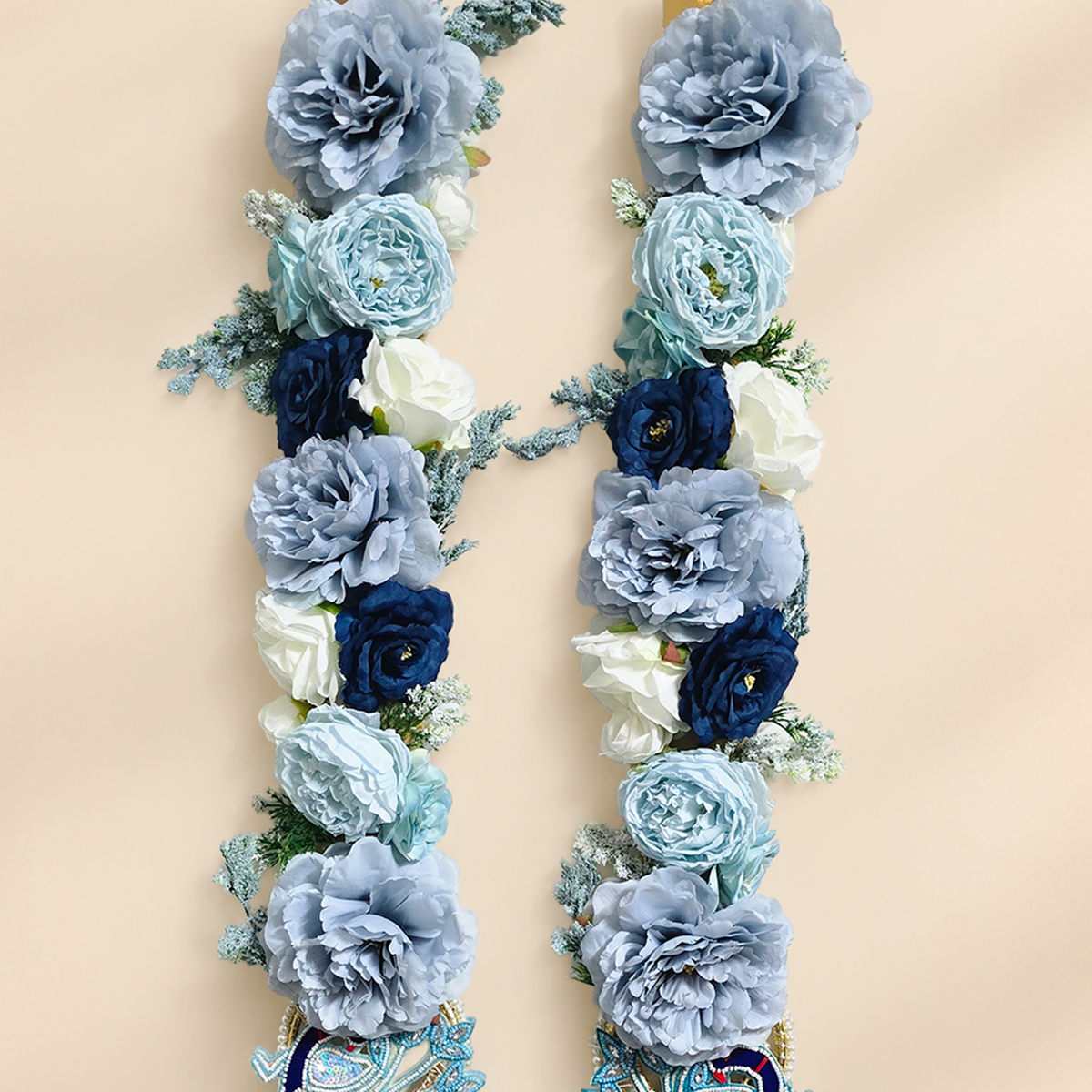 Blue Floral & Peacock  Long Hangings