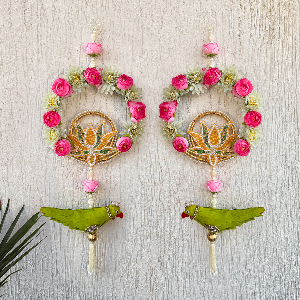 Floral Parrot Wall Hanging