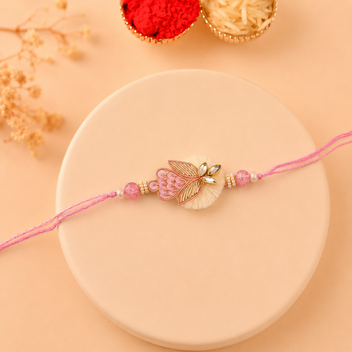 Pink Jardozi Bhai Rakhi