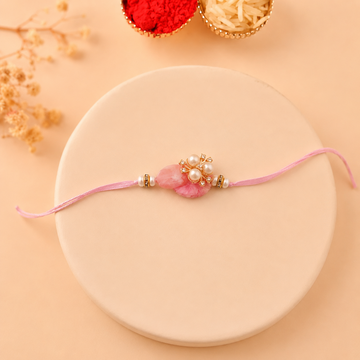 Pink Stone Bhai Rakhi