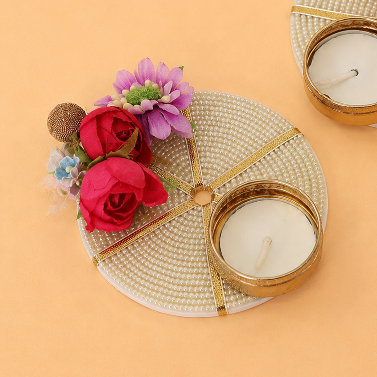 Floral Tea Light Set of 4