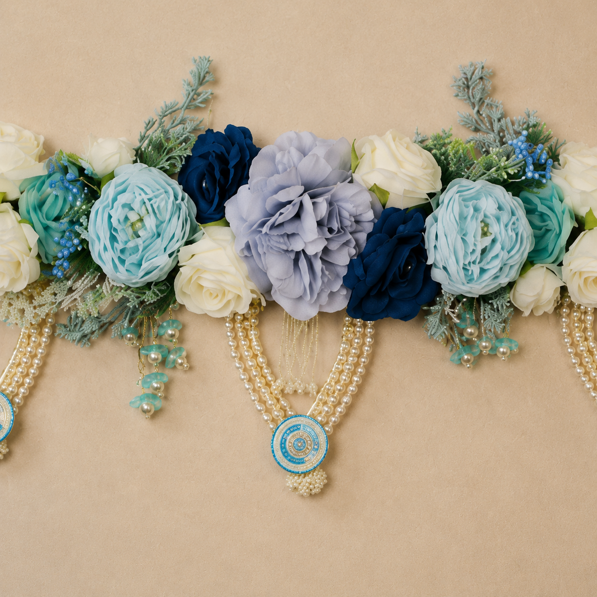 Elegant Blue Floral Toran