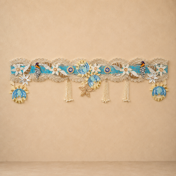 Blue Toran With Lotus Patchs