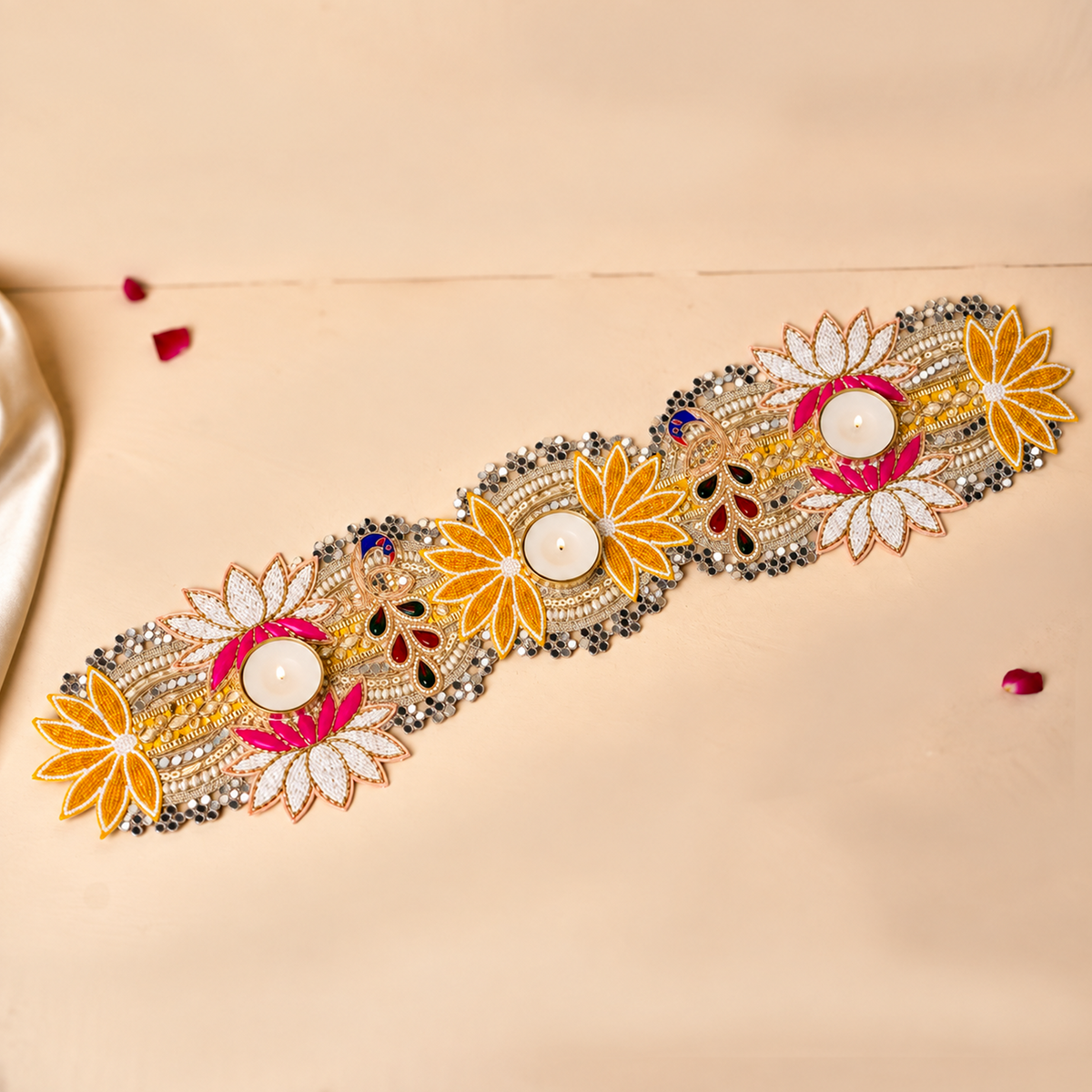 Peacock Patch Table Runner.....Combination of tradition & Modernization