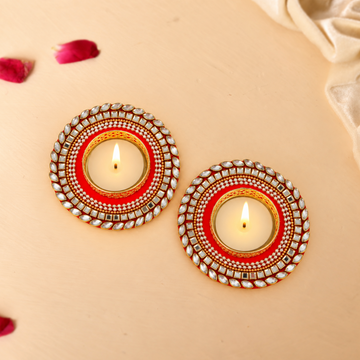 Kundan Tealight (Set Of 2)