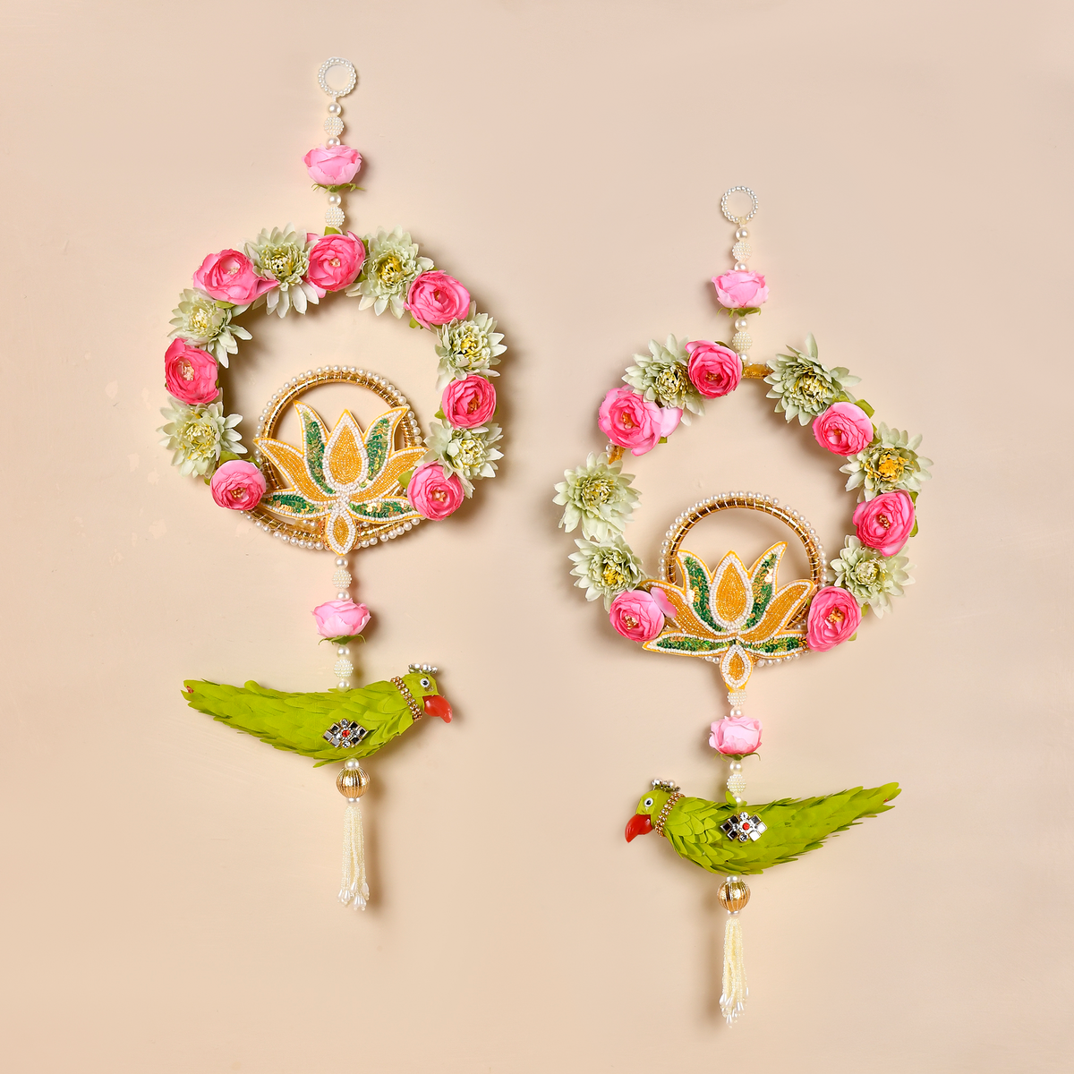 Parrot Flower Door Hanging