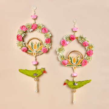 Parrot Flower Door Hanging