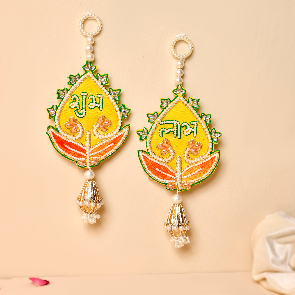 Multicolor tealight & Traditional Shubh Labh Pair With Bandhej Box(Gifting hamper)