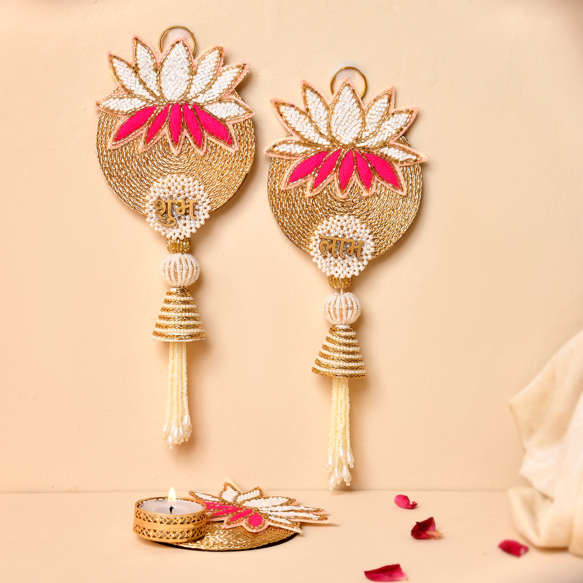 Kamal Shubh Labh And Tealight Combo With Pichwai Potli (Gifting hamper)