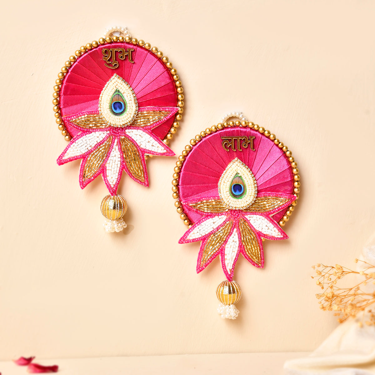 Pink Kamal Shubh Labh Pair