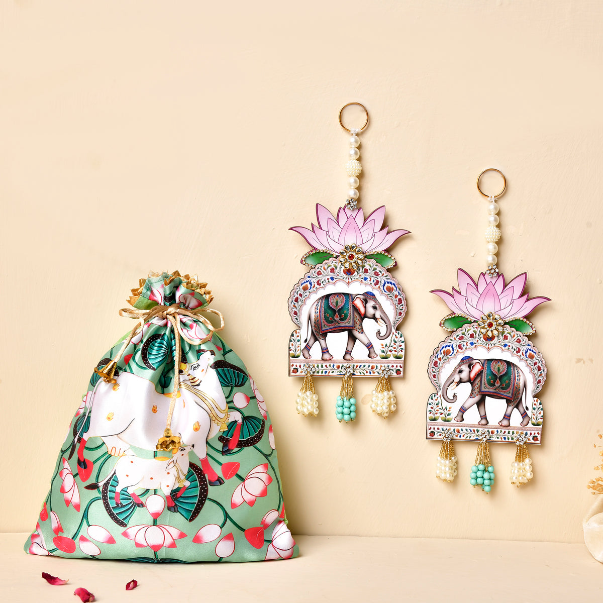 Elephant & Lotus Door Hanging
