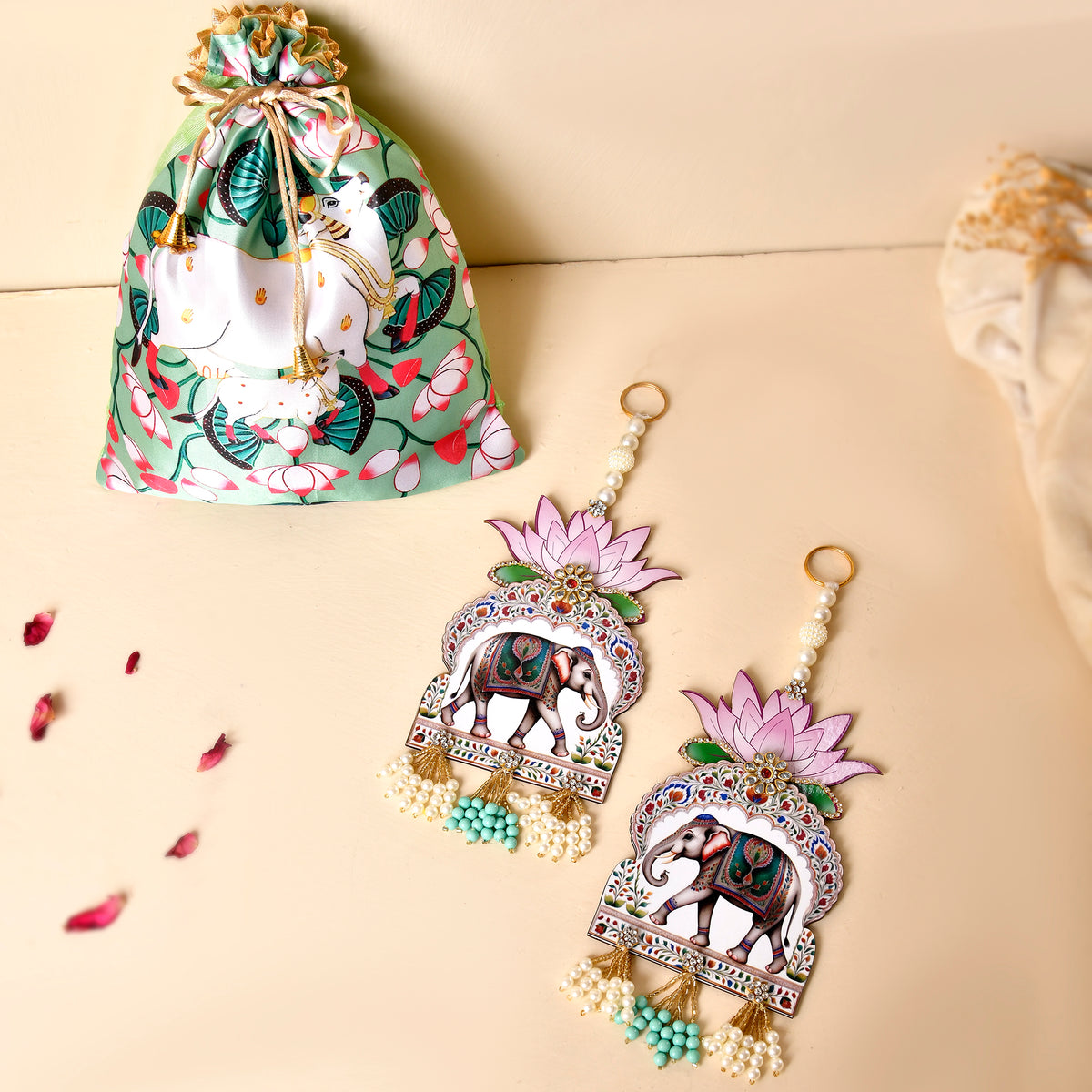 Elephant & Lotus Door Hanging