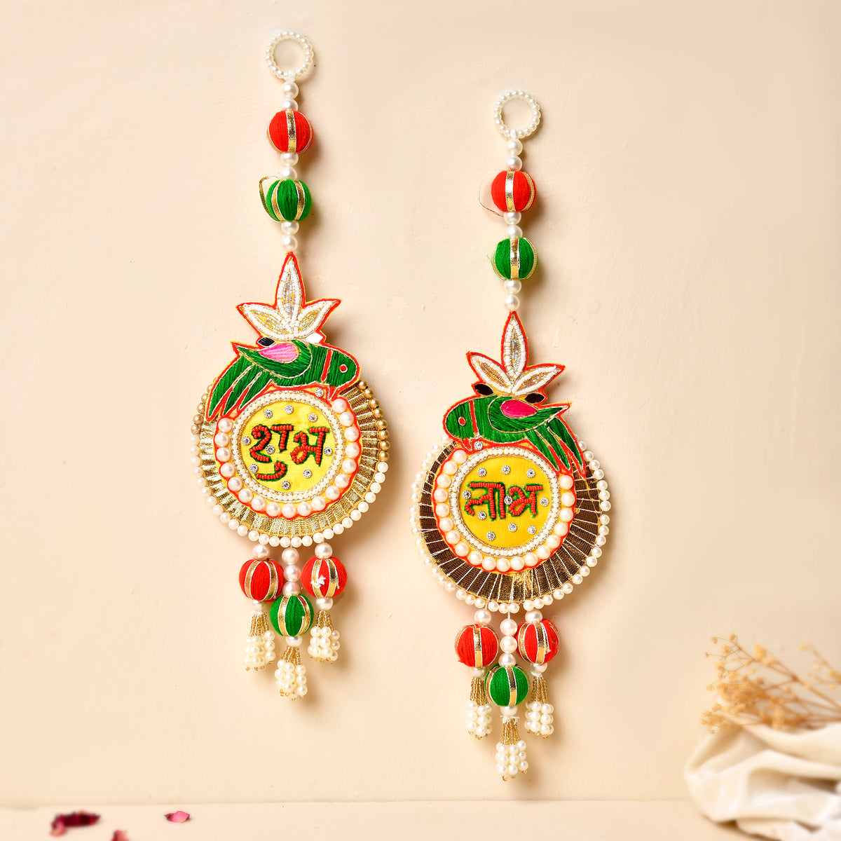 Traditional Parrot Shubh Labh Hanging & Parrot Tealight Combo(Gifting Hamper)