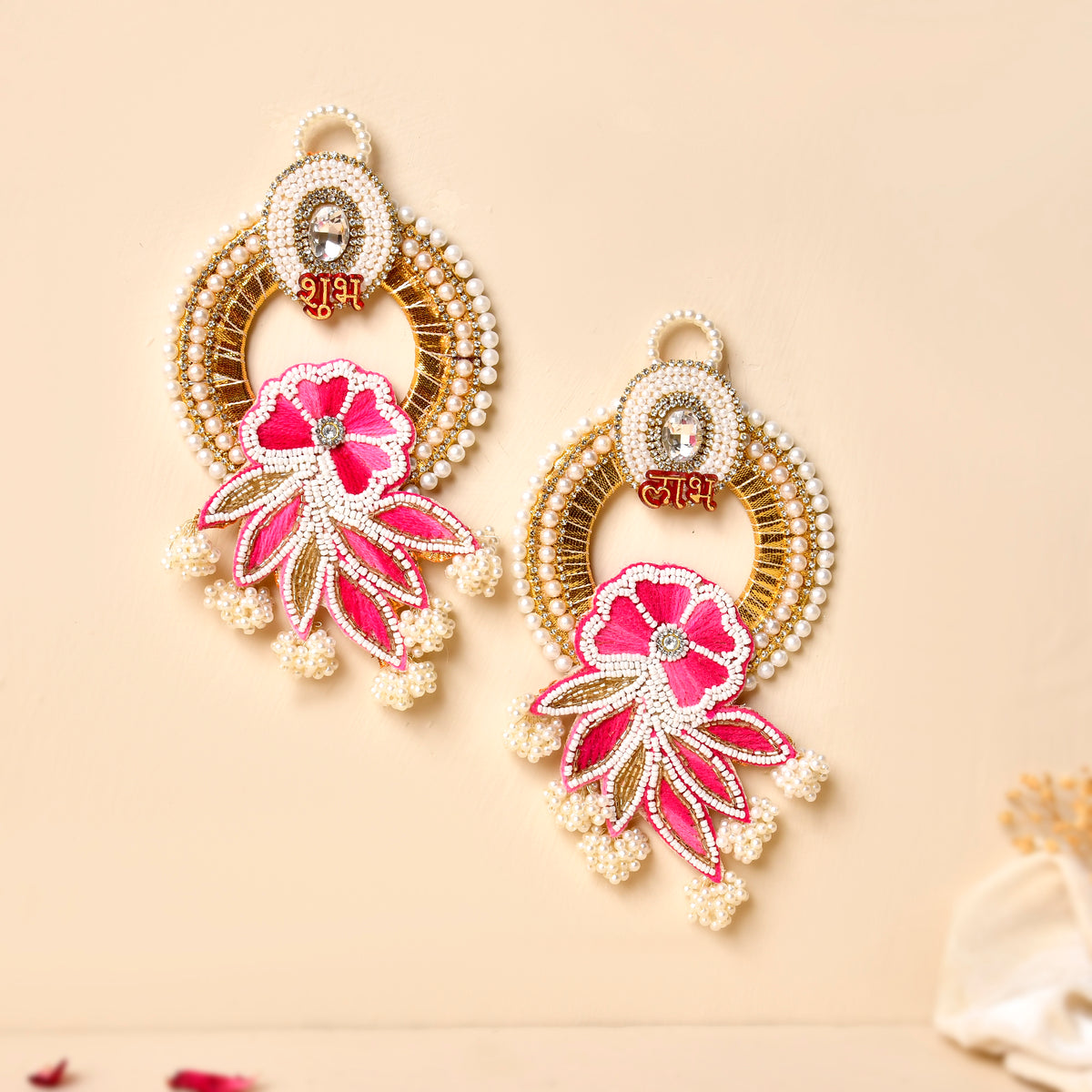 Floral Embroidery PatchShubh Labh With Beautiful Satin Potli(Gifting hamper)