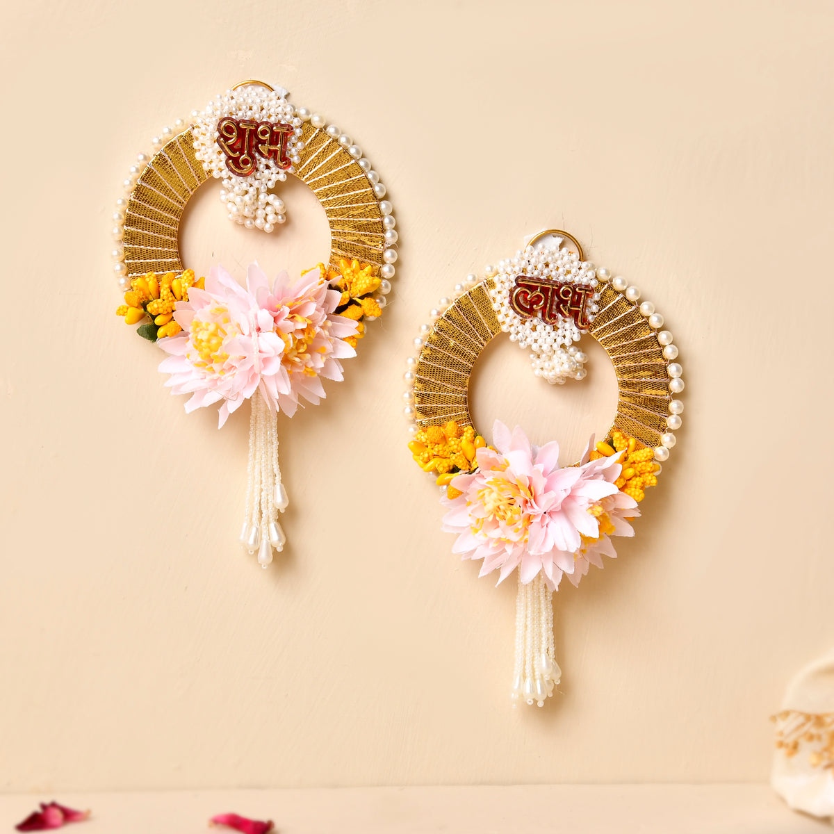 Floral Shubh Labh With Beautiful Organza Potli(Gifting hamper)