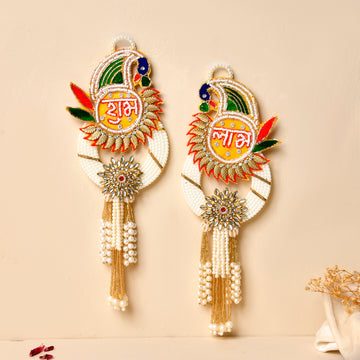 Traditional Peacock Shubh Labh Pair