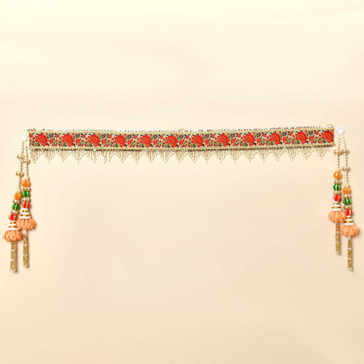 Parsi Embroidery Toran With Detachable Hangings