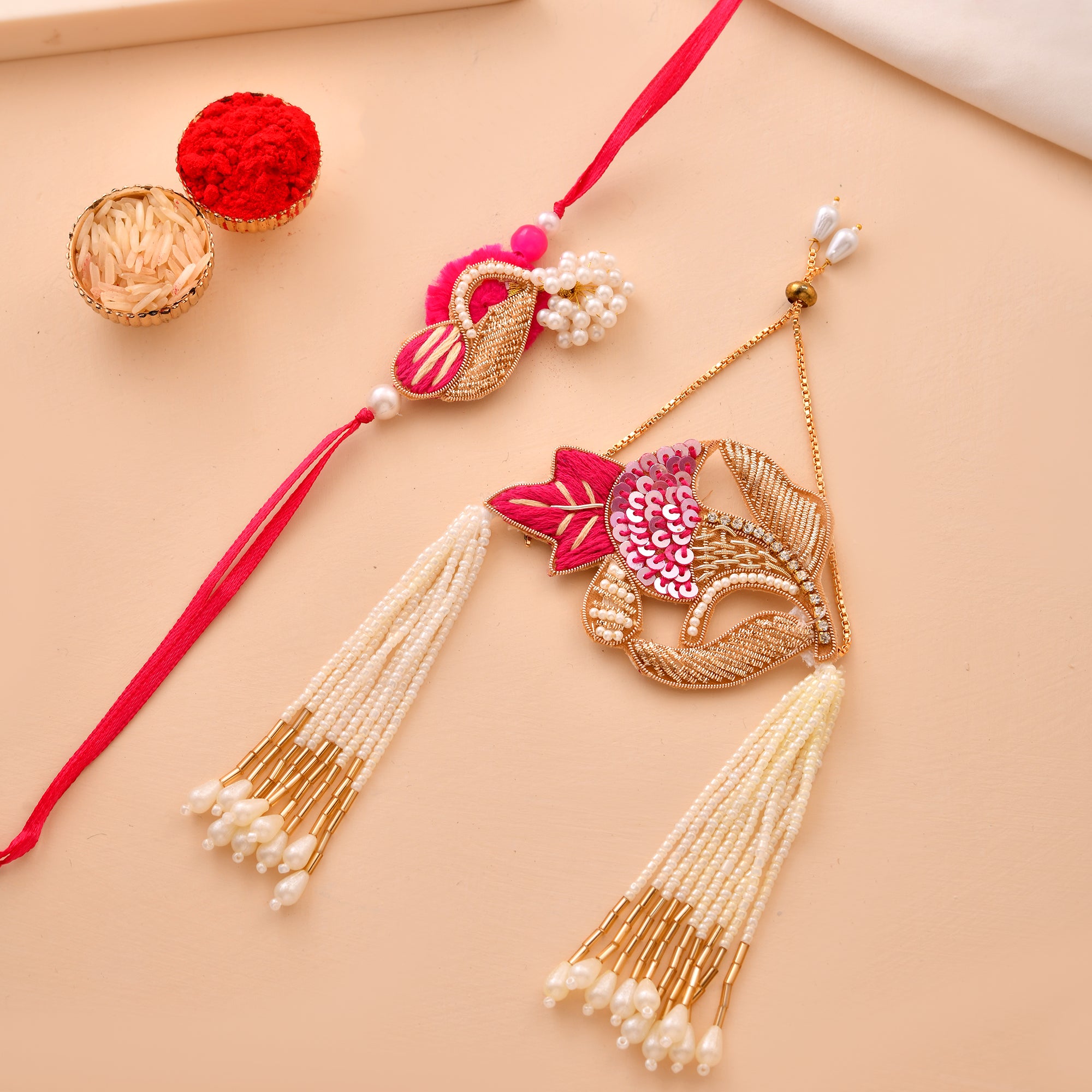 Jardozi Bracelet Bhaiya Bhabhi Pair Rakhi