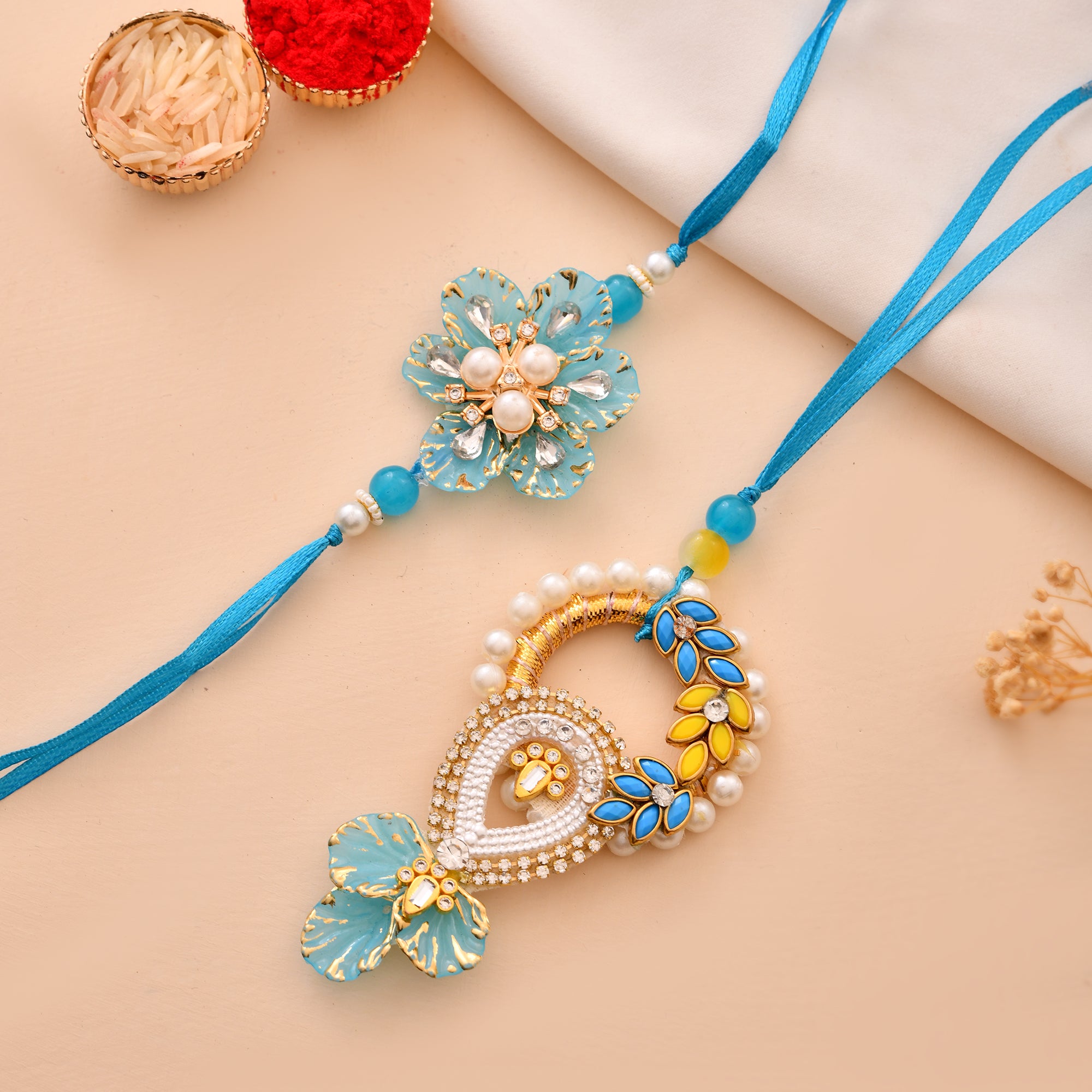 Crystal Flower Bhaiya Bhabhi Rakhi