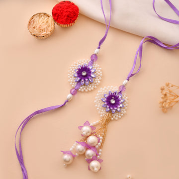 Elegant Purple Bhaiya Bhabhi Pair Rakhi