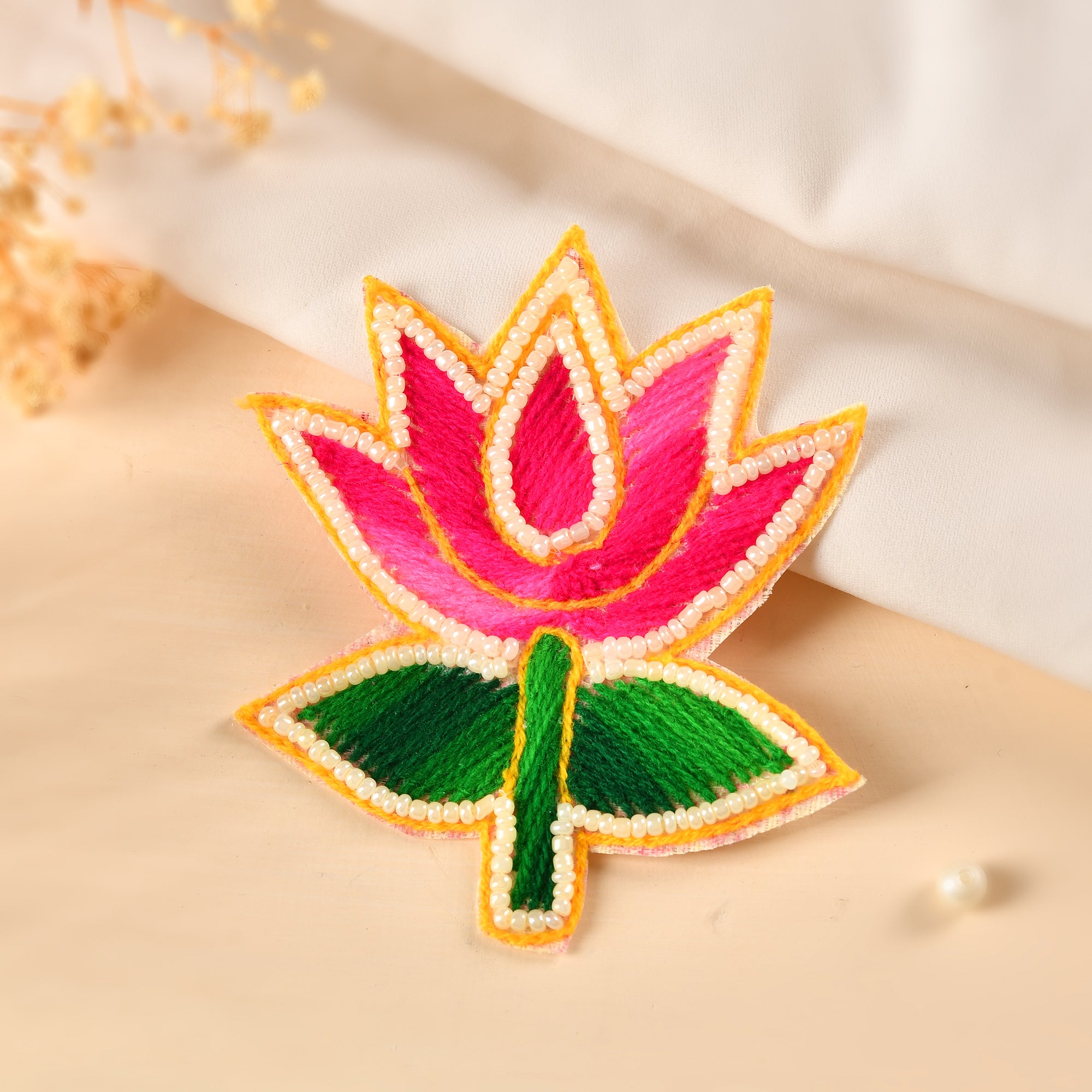 Embroidery Lotus Patch Set of 5
