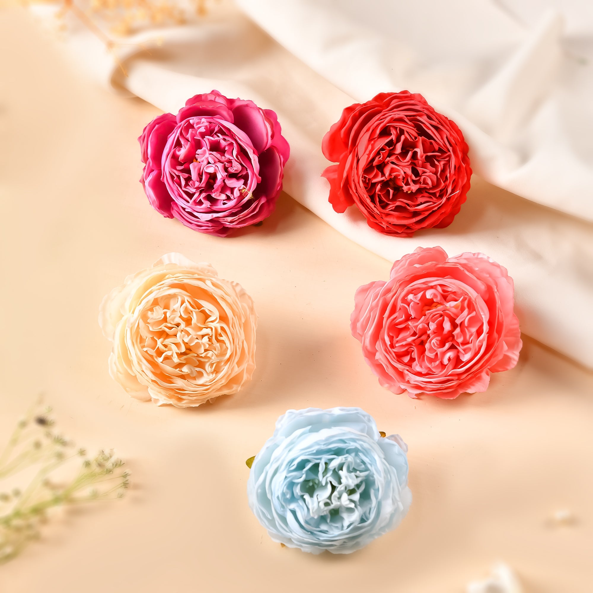 Artificial Bau Peony Flower Set of 10