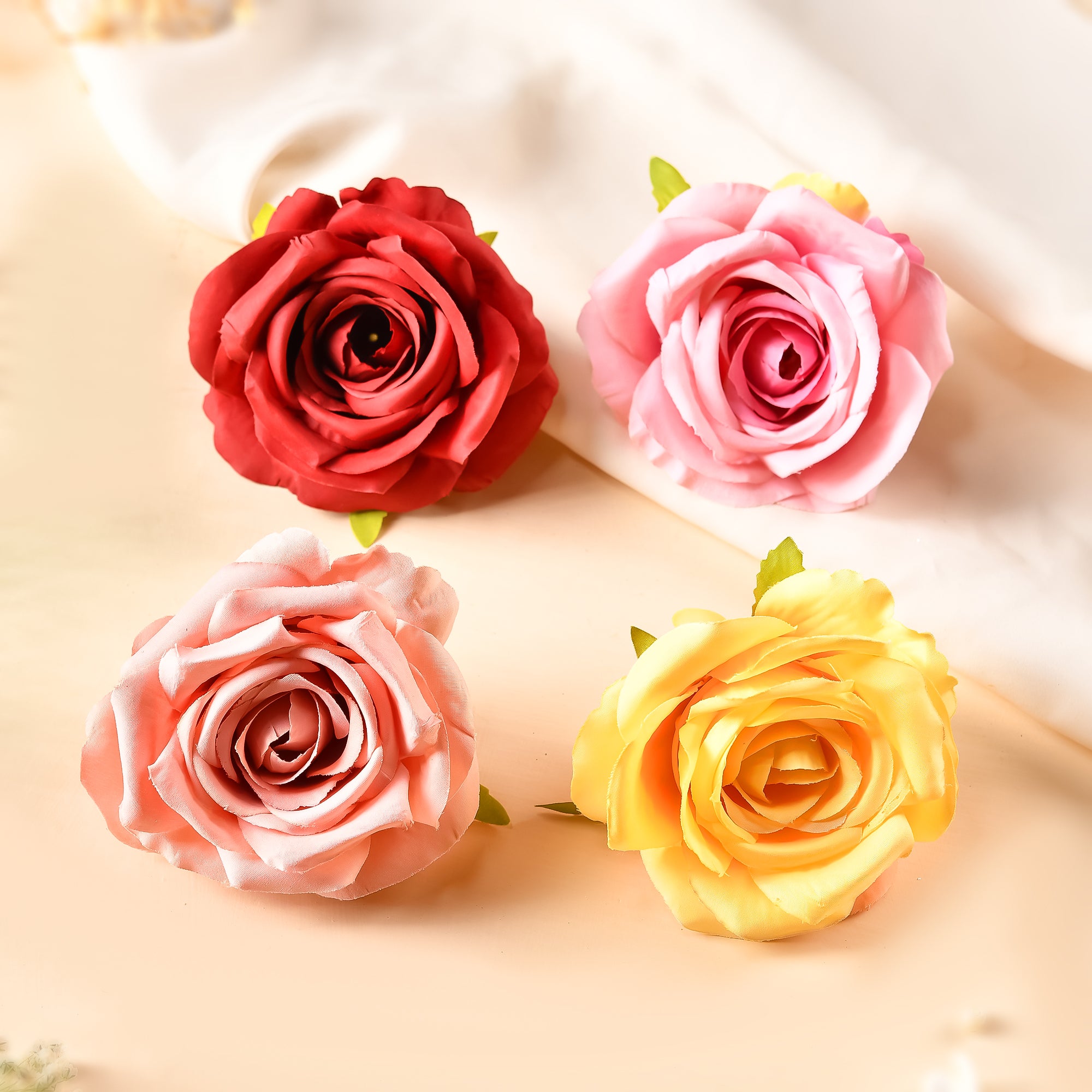 Artificial Big Rose Flower Set of 8