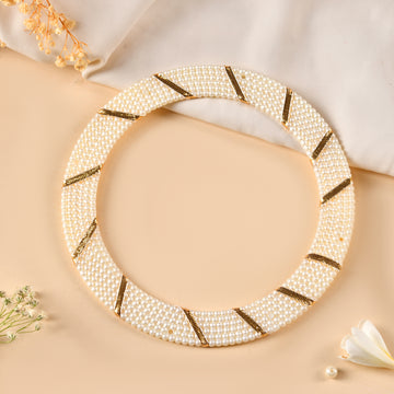 White Gotta & Pearl Chakra Bangle Ring Set of 3 pcs