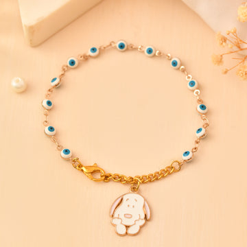 Snoopy Bracelet with evil eye chain