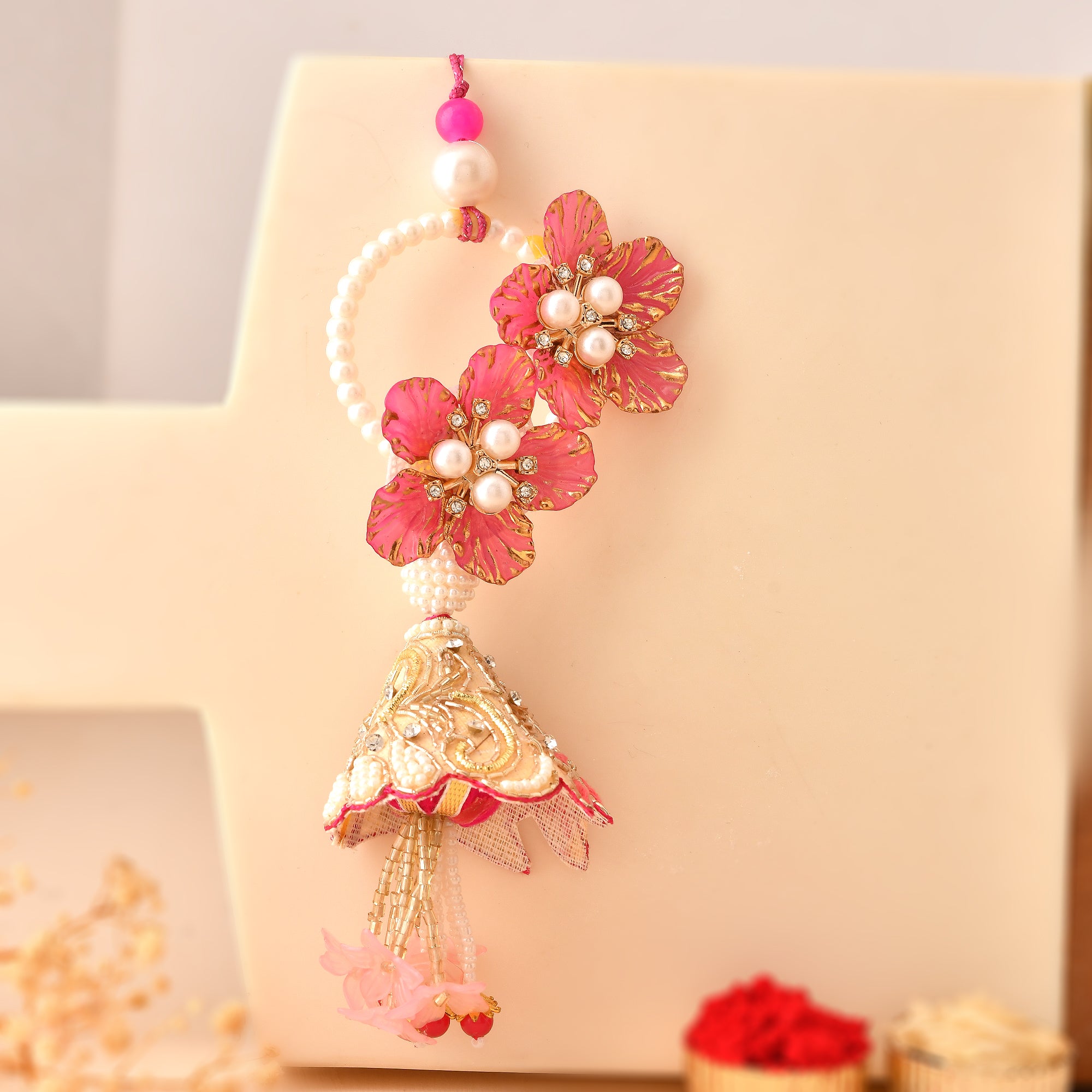 Beautiful lumba rakhi for bhabhi