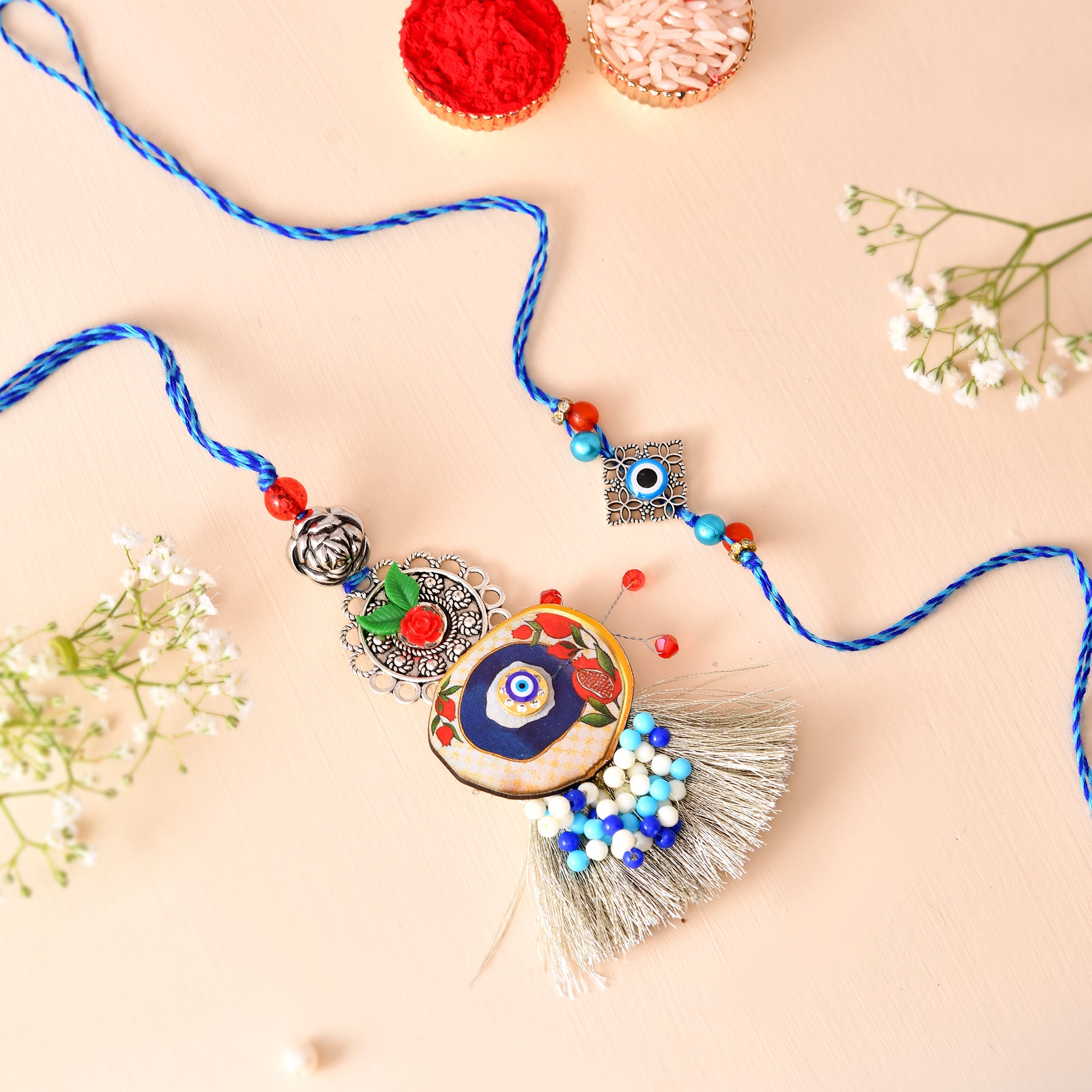 Disigner Metal Pair Rakhi