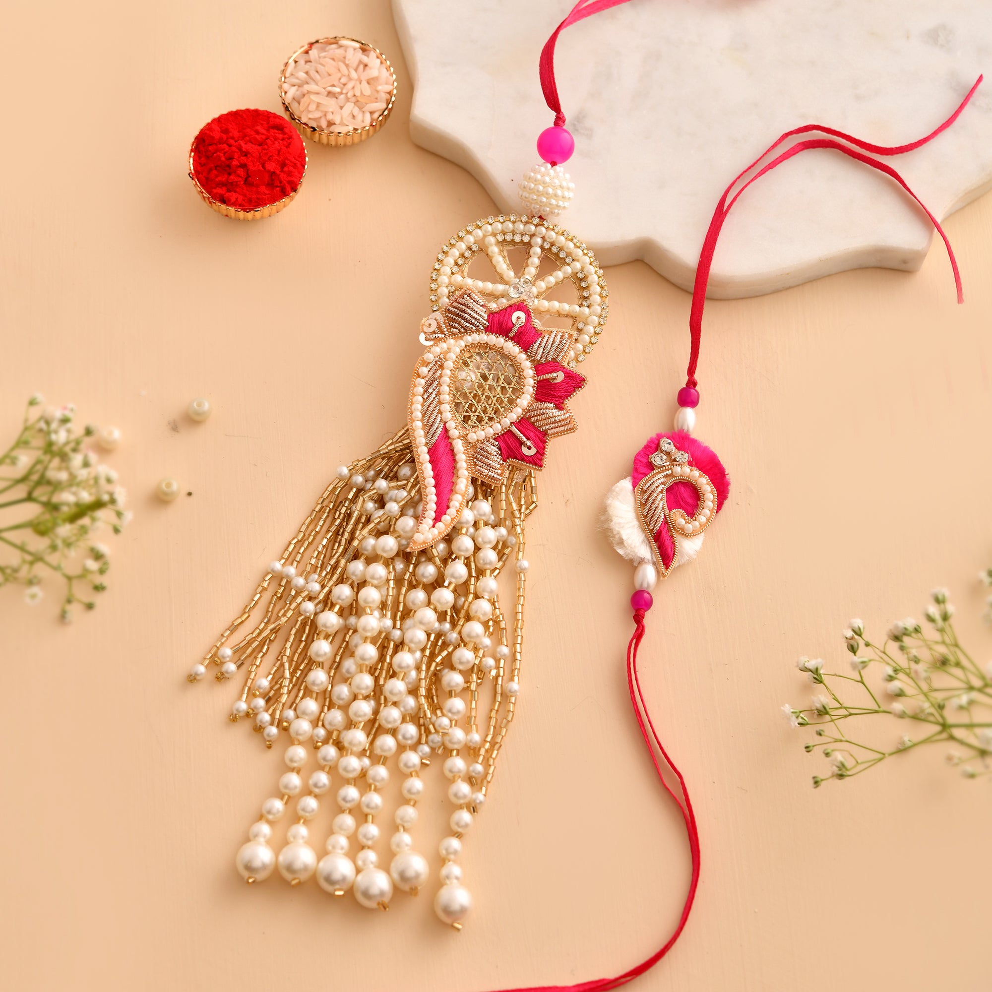 Elegant Bhaiya Bhabhi Pair Rakhi