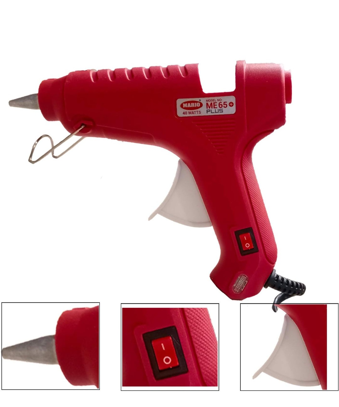 Mario - Red Professional Hot Melt Glue Gun With Light Corded Electric Indicator