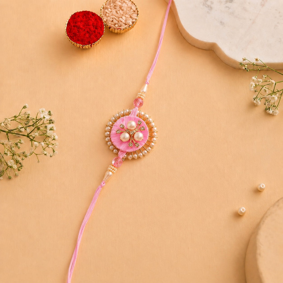 Elegant Pink bhai Rakhi