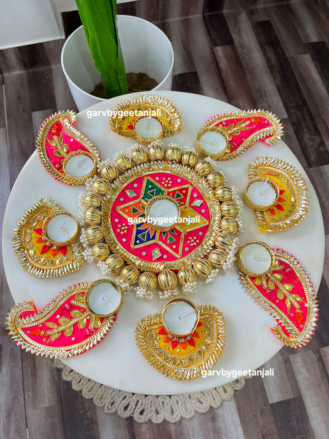 Traditional Reusable Rangoli With Tealights